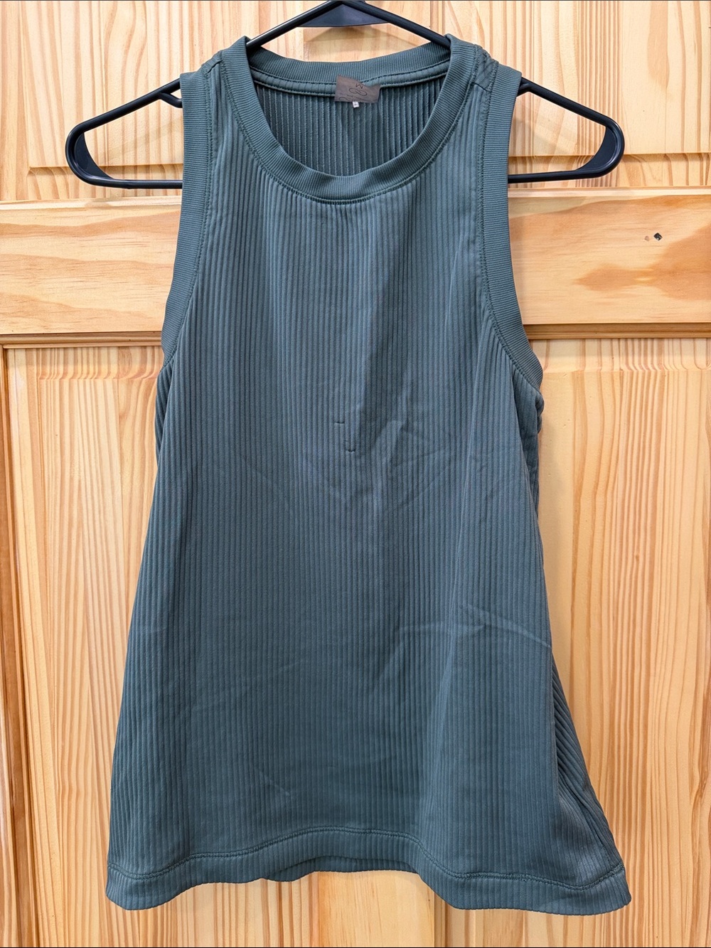 Calia green ribbed tank top
